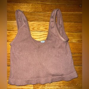 Soft brown crop tank
